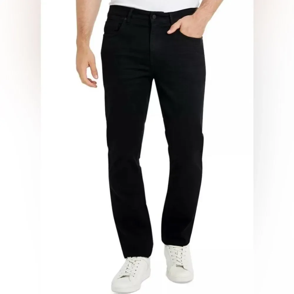 Kenneth Cole Straight Fit Stretch Denim Black Jeans